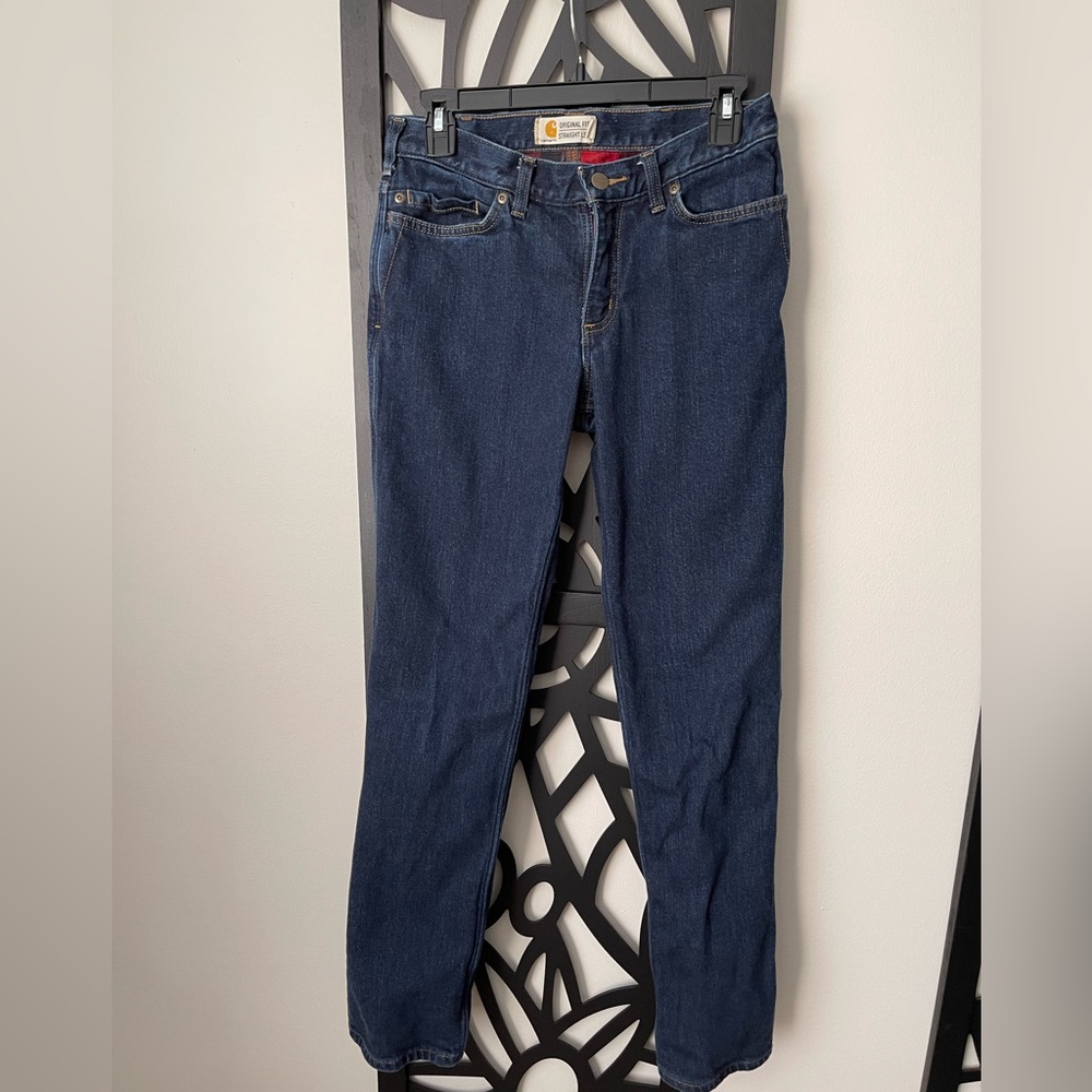 Carhartt straight leg flannel lined jeans